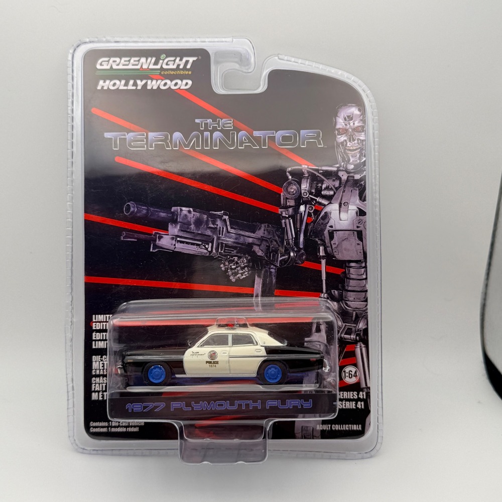 Greenlight Hollywood The Terminator 1977 Plymouth Fury Police Car 1:64 Series 41